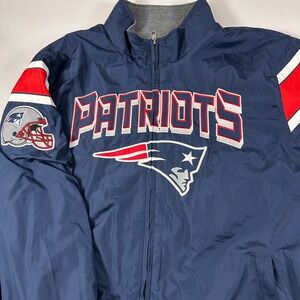 NFL New England Patriots Men's XXL Reversible Full Zip Football Team Jacket‎ EUC